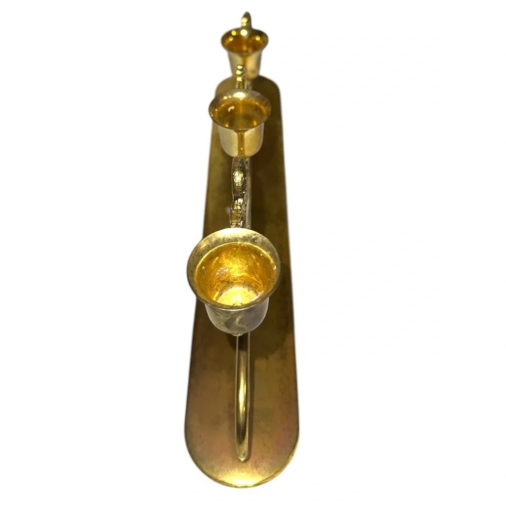 Vintage Brass Angel Trio gold Candle Holder
